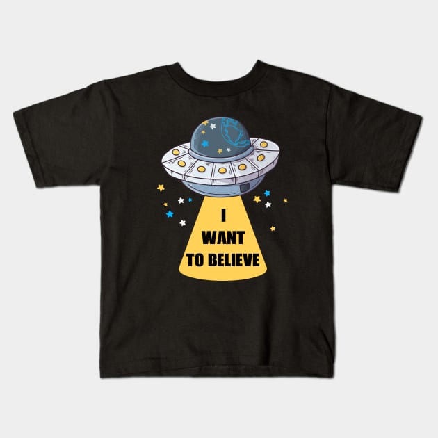 Space Travel I Want To Believe Aren't Real Kids T-Shirt by rjstyle7